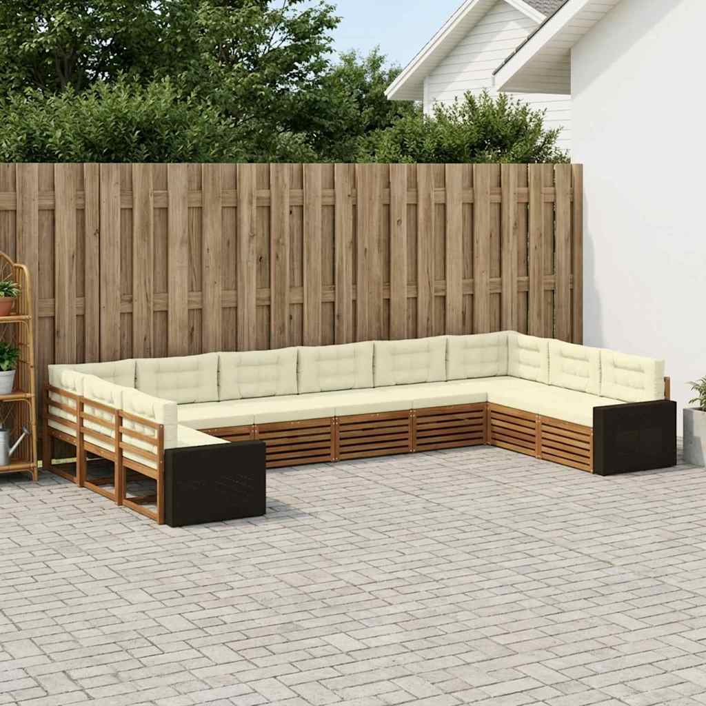 Sofa-Sets met kussen 10 pcs Massief Acaciahout is nu te koop bij PeponiXL, paradijselijk wonen!