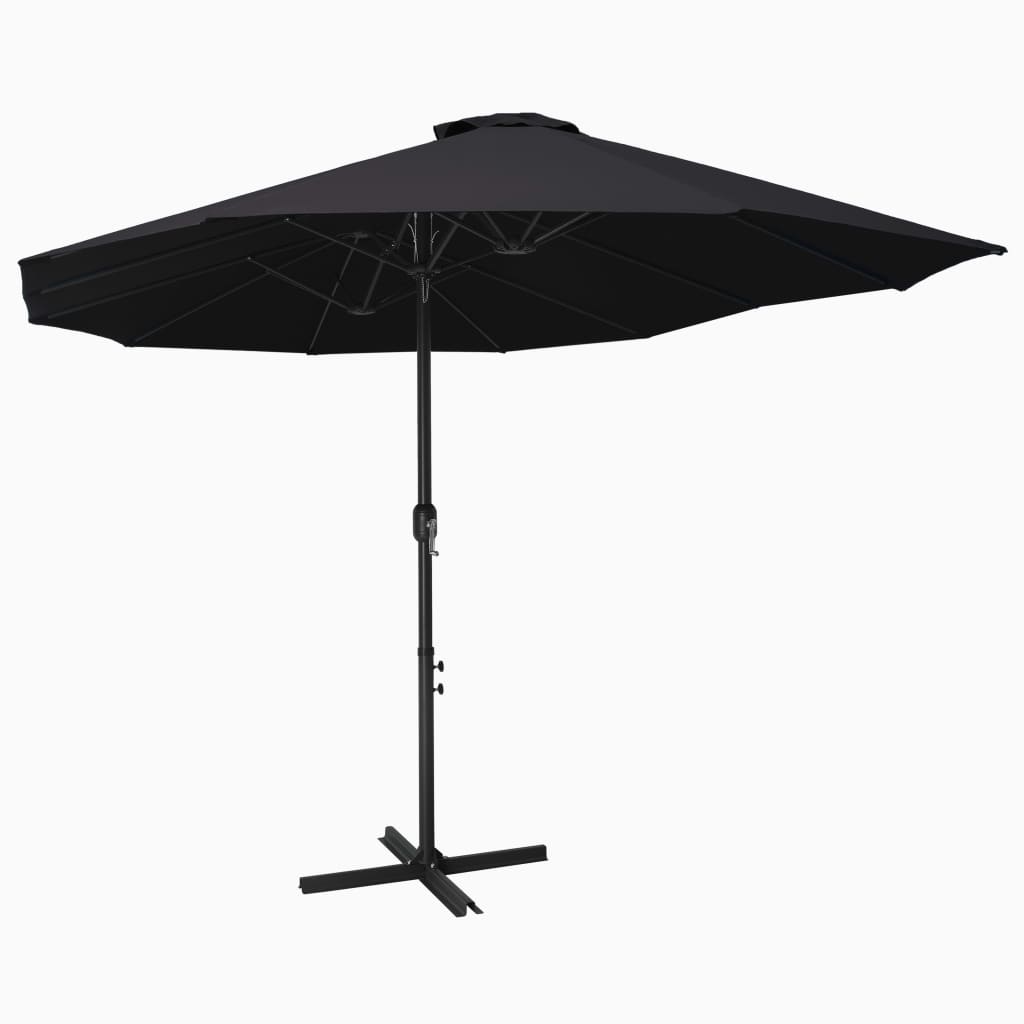 Parasol met aluminium paal 460x270 cm zwart is nu te koop bij PeponiXL, paradijselijk wonen!