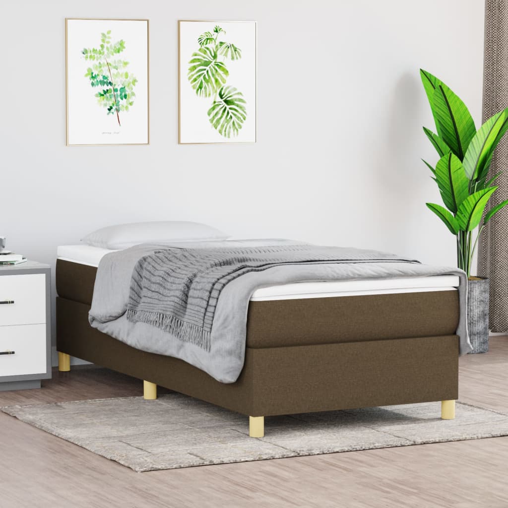 Boxspring met matras stof donkerbruin 80x200 cm is nu te koop bij PeponiXL, paradijselijk wonen!