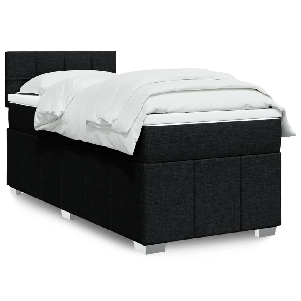 Boxspring met matras stof zwart 90x190 cm is nu te koop bij PeponiXL, paradijselijk wonen!