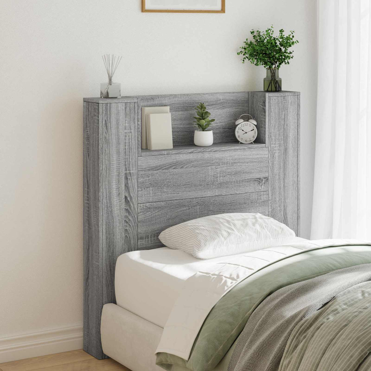 Hoofdbord Grijs Sonoma 100 x 16,5 x 103,5 cm Bewerkt hout is nu te koop bij PeponiXL, paradijselijk wonen!
