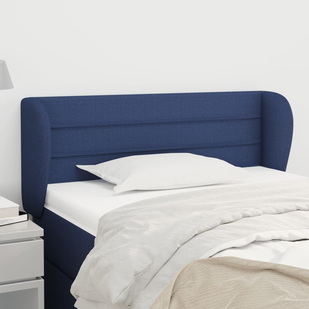 Hoofdbord met randen 93x23x78/88 cm stof blauw is nu te koop bij PeponiXL, paradijselijk wonen!