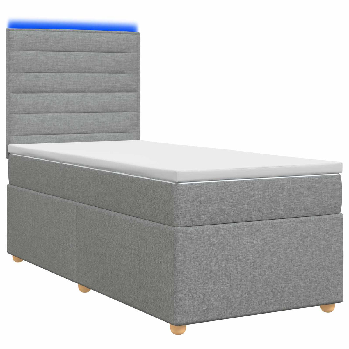 Boxspringbed met matras Lichtgrijs 80 x 200 cm Stof is nu te koop bij PeponiXL, paradijselijk wonen!