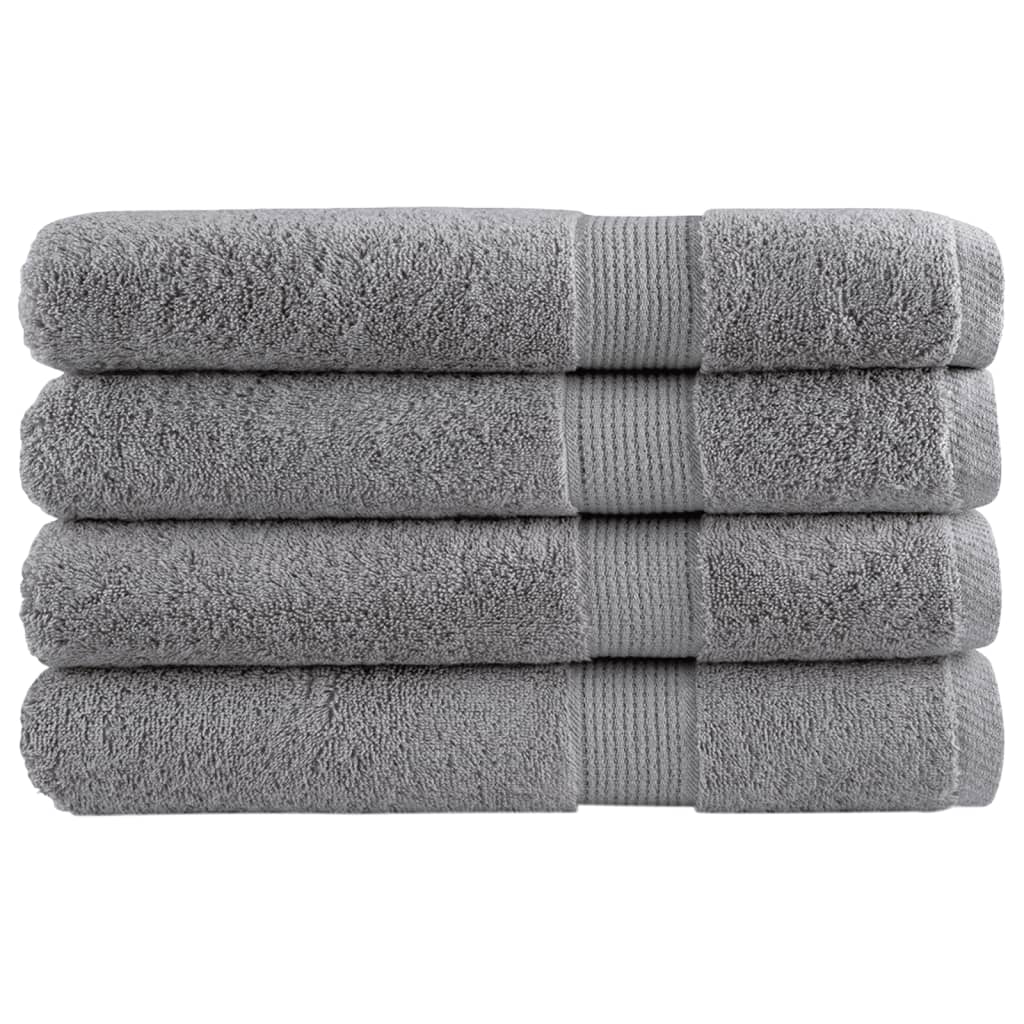 Handdoeken SOLUND 4 st 600 g/m² 100x200 cm grijs is nu te koop bij PeponiXL, paradijselijk wonen!