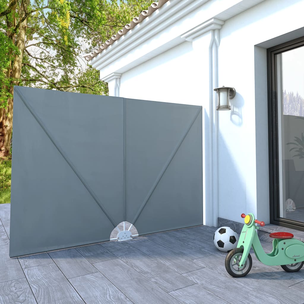 Terrasscherm inklapbaar 240x160 cm grijs is nu te koop bij PeponiXL, paradijselijk wonen!