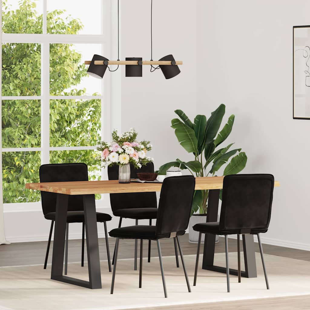 Eetkamerstoelen 4 st fluweel zwart is nu te koop bij PeponiXL, paradijselijk wonen!