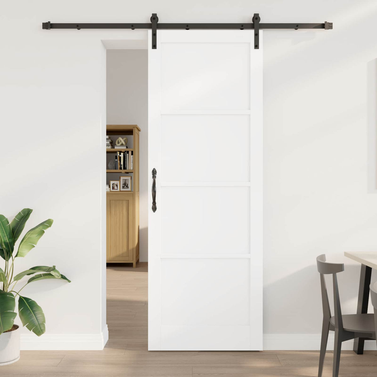 Schuifdeur Wit 83 x 232 cm Massief grenenhout is nu te koop bij PeponiXL, paradijselijk wonen!