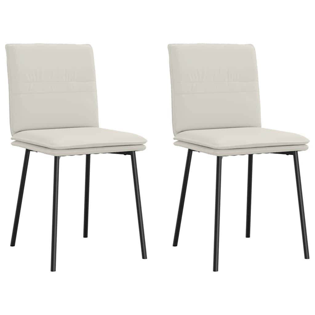 Eetkamerstoelen 2 st fluweel crèmekleurig is nu te koop bij PeponiXL, paradijselijk wonen!
