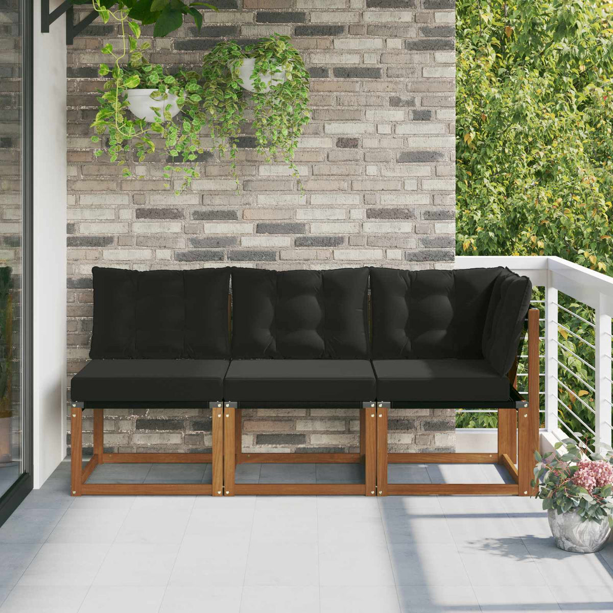 Outdoor Midden- en Hoeksalon met kussen 3 Stuk Naturel is nu te koop bij PeponiXL, paradijselijk wonen!