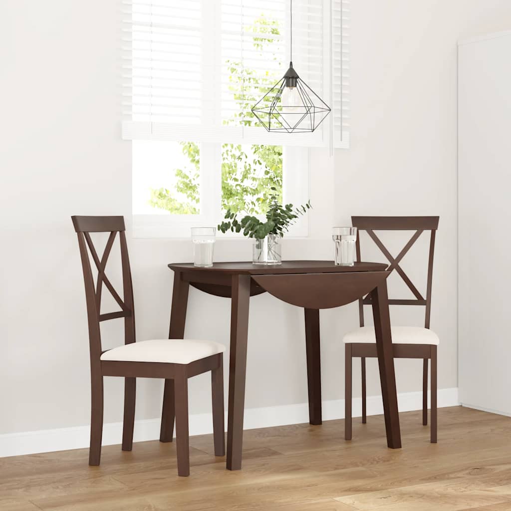 Eetkamerstoelen met kussens 2 st massief hout rubber bruin is nu te koop bij PeponiXL, paradijselijk wonen!