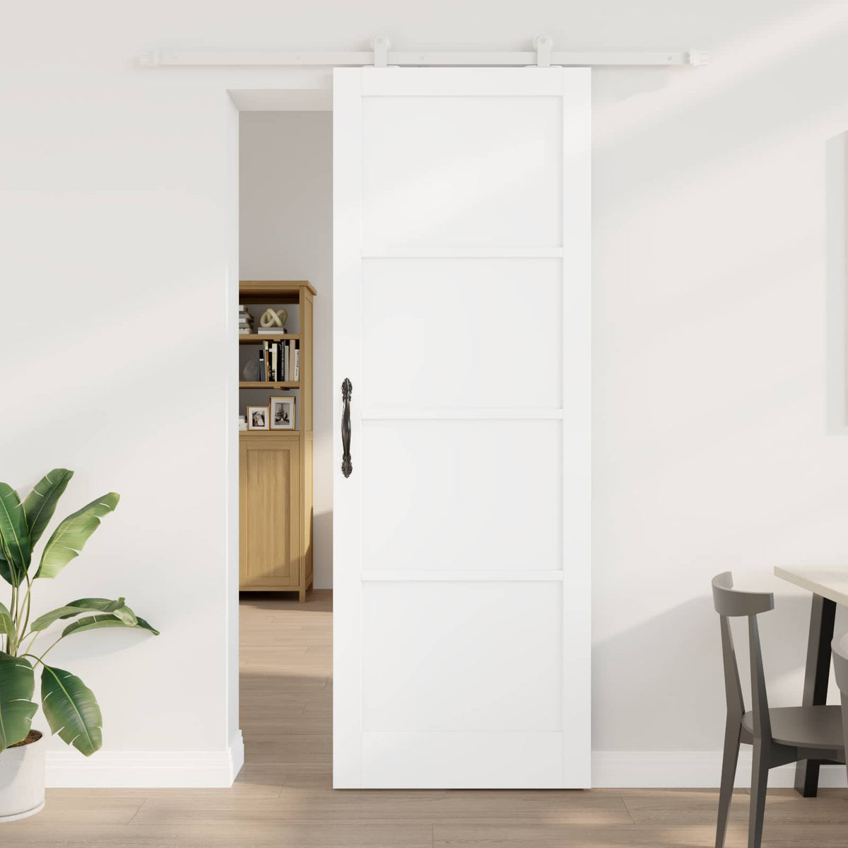 Schuifdeur Wit 83 x 232 cm Massief grenenhout is nu te koop bij PeponiXL, paradijselijk wonen!