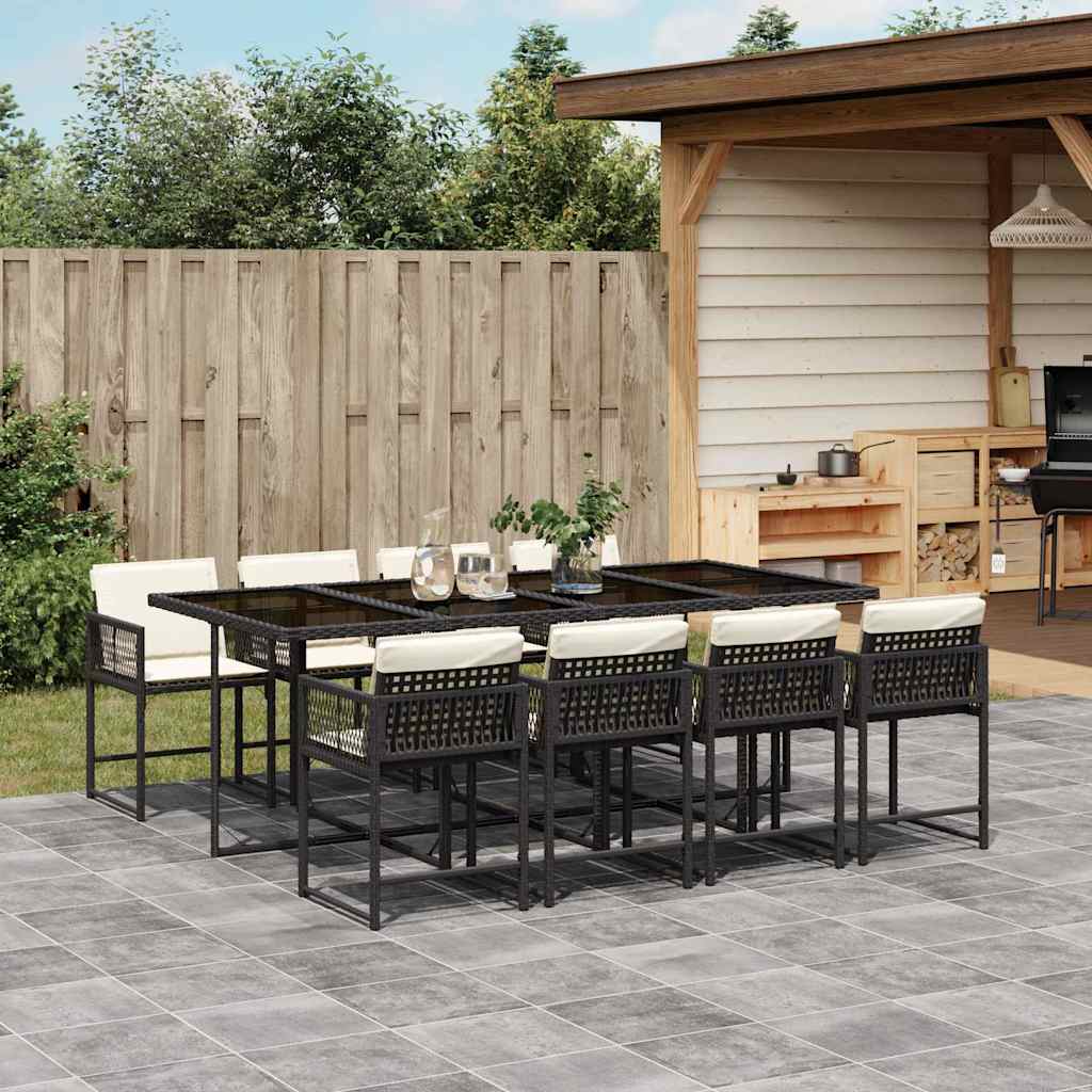 9-delige Tuinset poly rattan zwart is nu te koop bij PeponiXL, paradijselijk wonen!