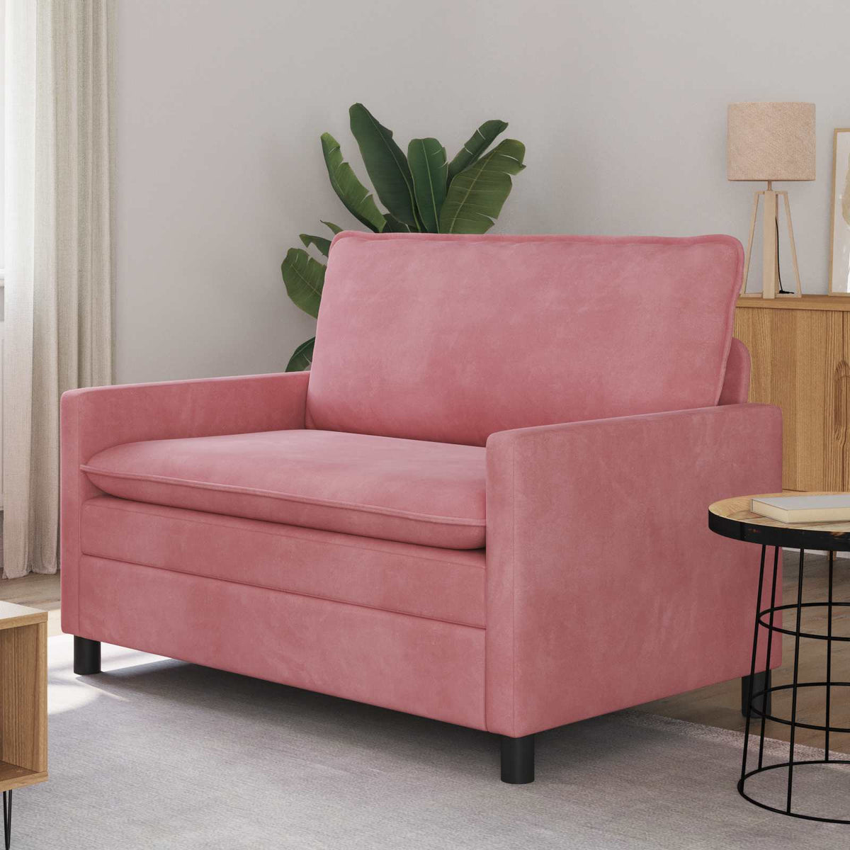 Bank Roze 126 x 81 x 87,5 cm Fluweel is nu te koop bij PeponiXL, paradijselijk wonen!