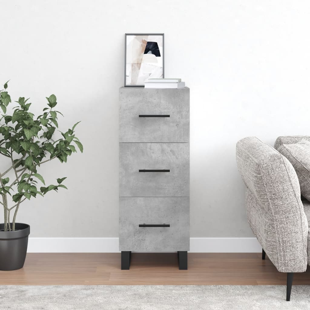 Dressoir 34,5x34x90 cm bewerkt hout betongrijs is nu te koop bij PeponiXL, paradijselijk wonen!