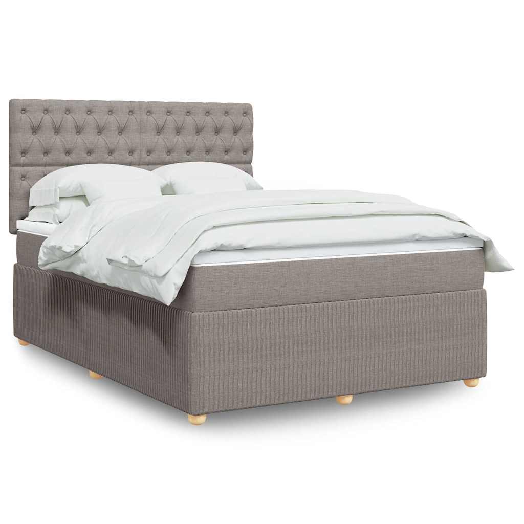 Boxspring met matras stof taupe 140x190 cm is nu te koop bij PeponiXL, paradijselijk wonen!