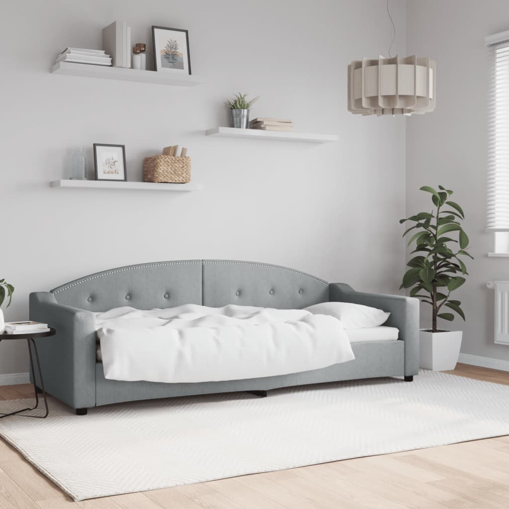 Slaapbank 80x200 cm stof lichtgrijs is nu te koop bij PeponiXL, paradijselijk wonen!