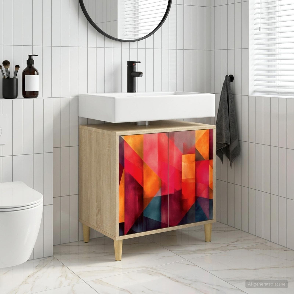 Badkamerkast HEESCH Sonoma 60 x 40 x 60 cm Bewerkt hout is nu te koop bij PeponiXL, paradijselijk wonen!