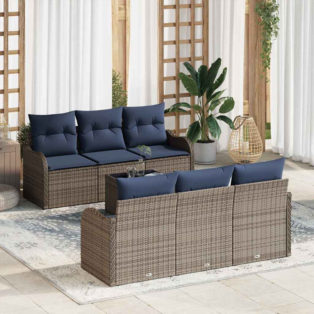 Tuin Sofa Set Grijs 55 x 55 x 37 cm poly rattan is nu te koop bij PeponiXL, paradijselijk wonen!