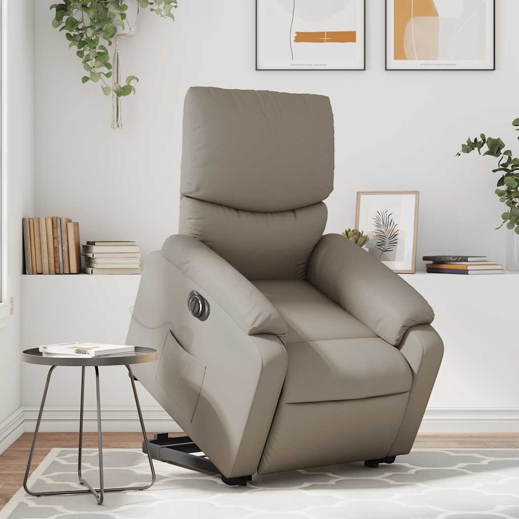 Sta-op-massagestoel elektrisch kunstleer cappuccinokleurig is nu te koop bij PeponiXL, paradijselijk wonen!