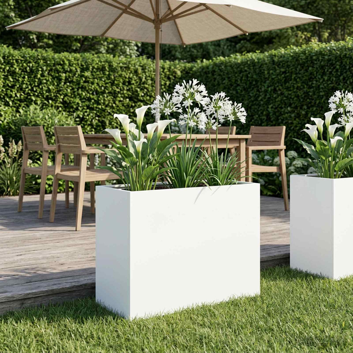 Plantenbak Wit 60 x 30 x 50 cm Koudgewalst staal is nu te koop bij PeponiXL, paradijselijk wonen!