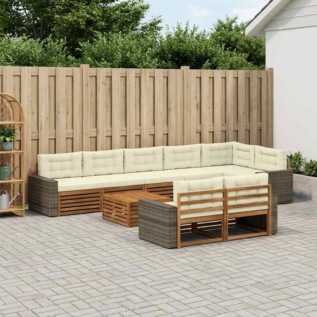Buiten bankenset met kussen 9 pcs is nu te koop bij PeponiXL, paradijselijk wonen!