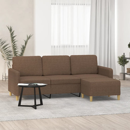 Driezitsbank met voetenbank 180 cm stof bruin is nu te koop bij PeponiXL, paradijselijk wonen!