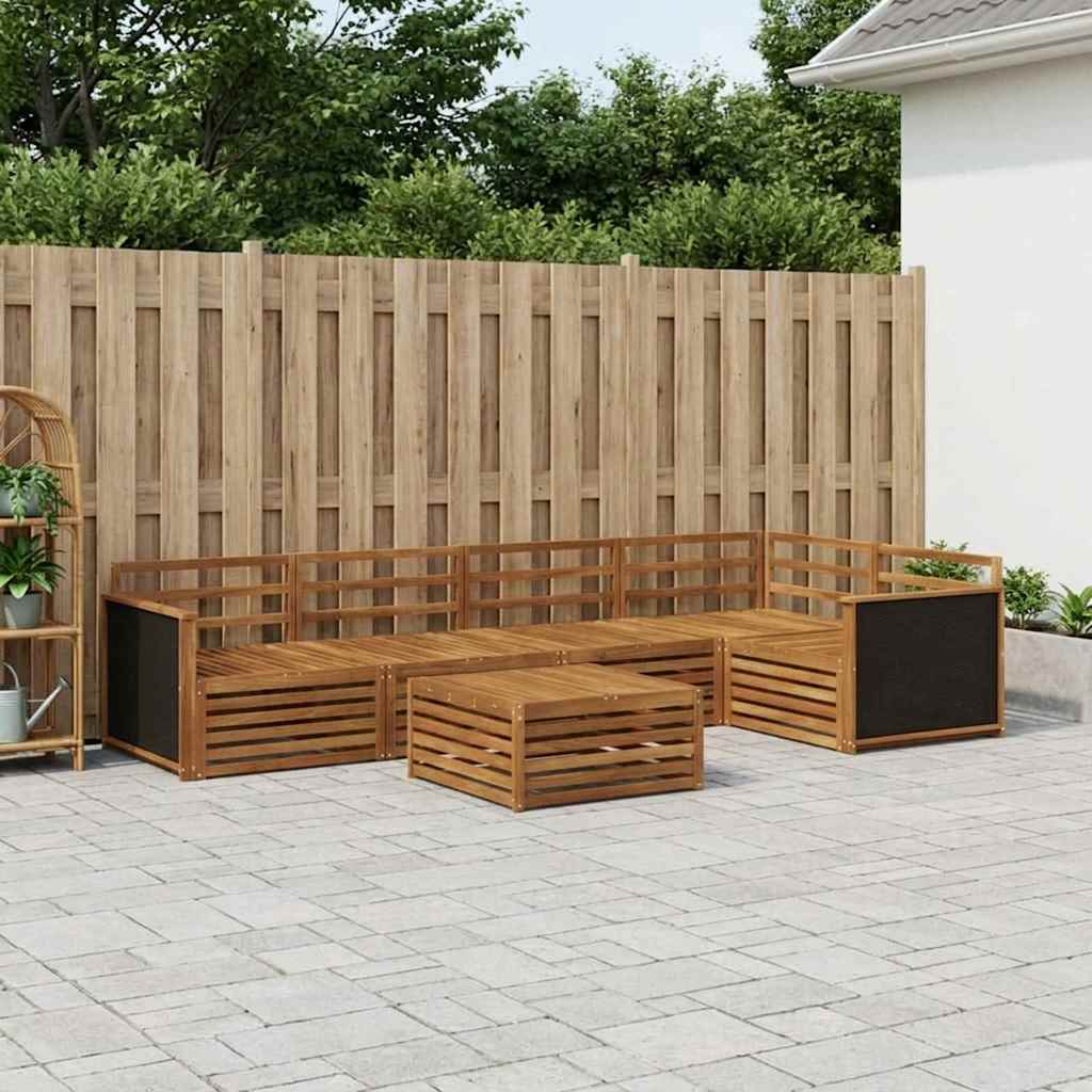 Buiten bankenset 6 pcs Naturel 79 x 79 x 37 cm is nu te koop bij PeponiXL, paradijselijk wonen!