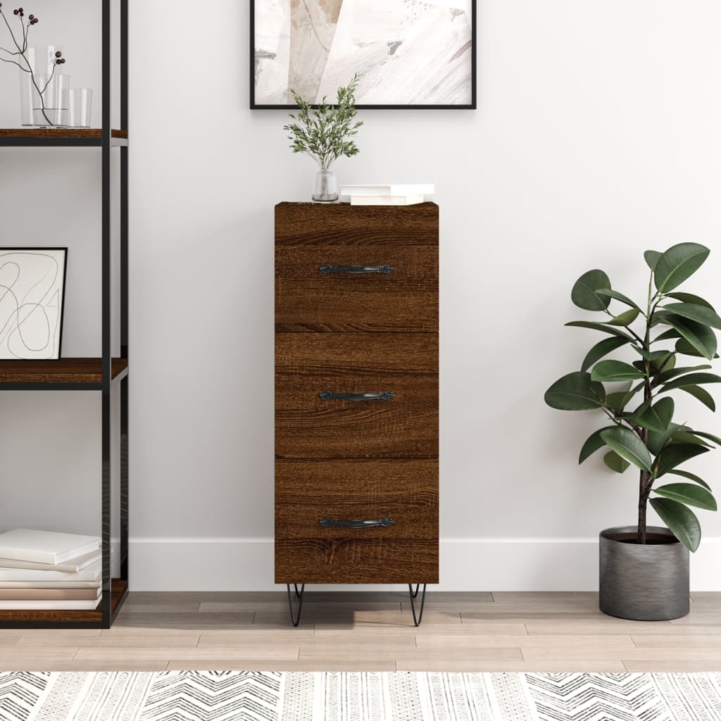 Dressoir 34,5x34x90 cm bewerkt hout bruin eikenkleur is nu te koop bij PeponiXL, paradijselijk wonen!