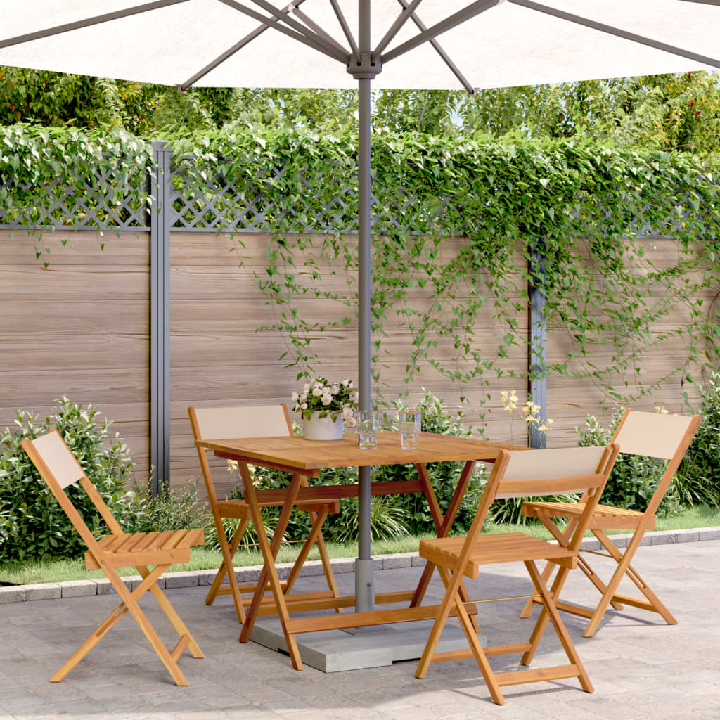 5-delige Tuinset massief hout en stof beige is nu te koop bij PeponiXL, paradijselijk wonen!