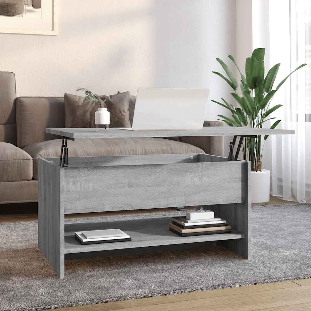 Salontafel 80x50x40 cm bewerkt hout grijs sonoma eiken is nu te koop bij PeponiXL, paradijselijk wonen!