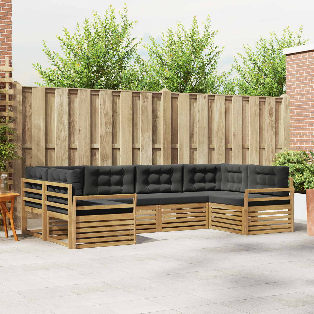 Buiten bankenset 6 pcs Wit en antracietkleurig is nu te koop bij PeponiXL, paradijselijk wonen!