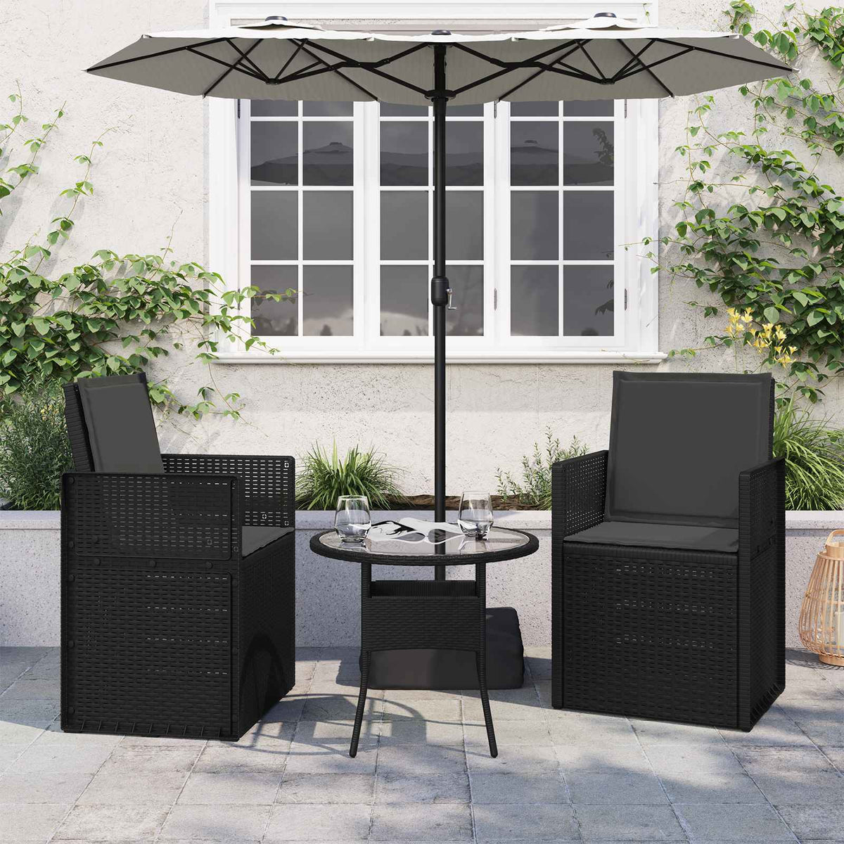 Zit- en Rugkussens 2 pcs Antracietkleurig 47 x 45 x 2 cm is nu te koop bij PeponiXL, paradijselijk wonen!