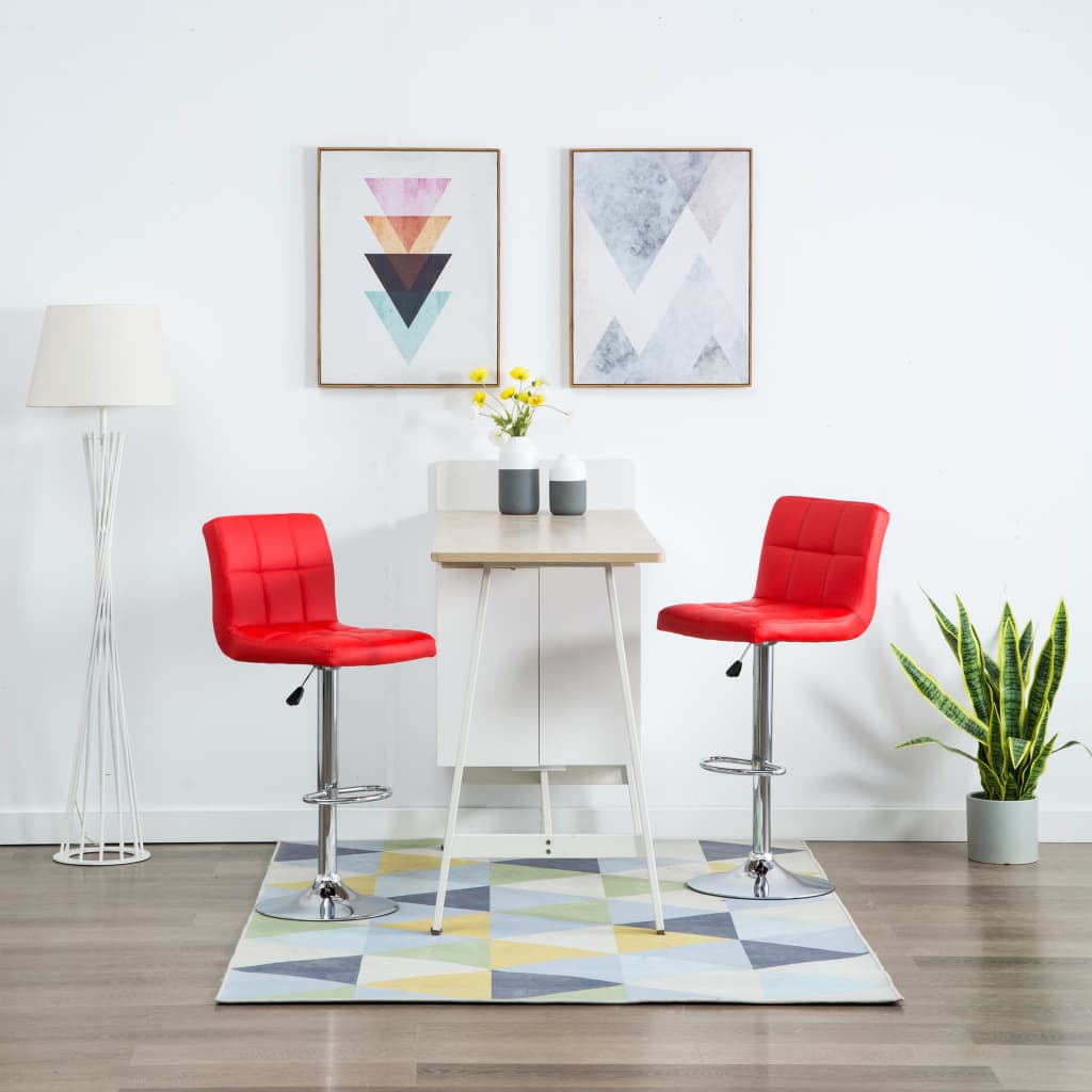 Barstoelen 2 st kunstleer rood is nu te koop bij PeponiXL, paradijselijk wonen!
