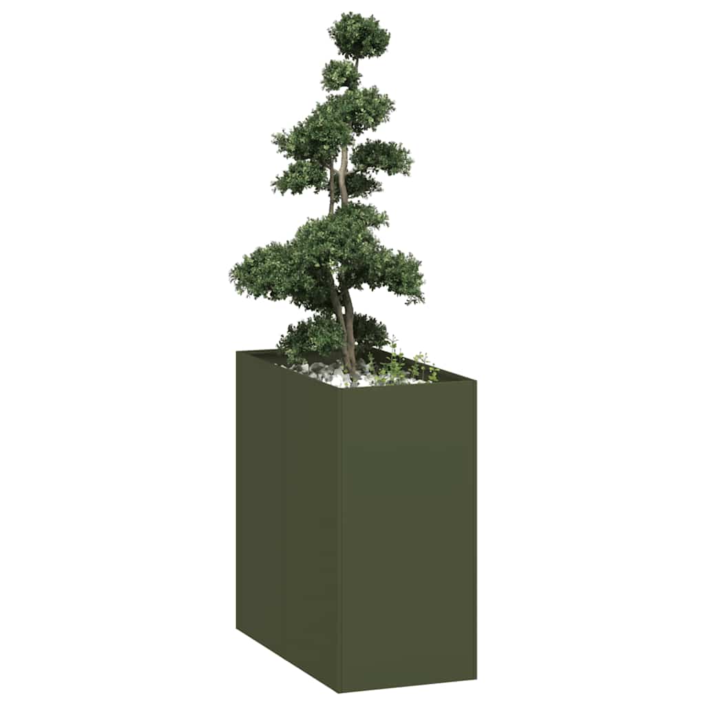 Plantenbak 40x80x80 cm staal olijfgroen is nu te koop bij PeponiXL, paradijselijk wonen!