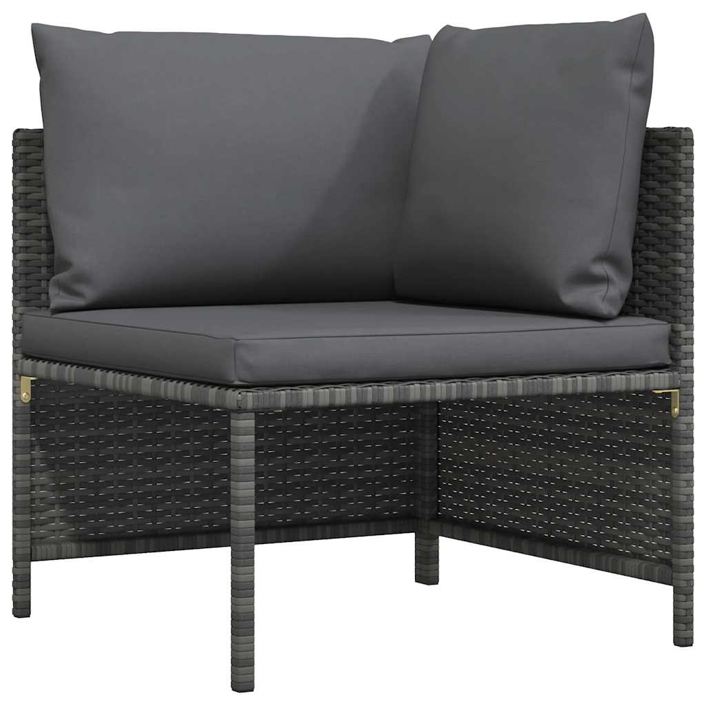Hoekbank sectioneel met kussens poly rattan grijs is nu te koop bij PeponiXL, paradijselijk wonen!