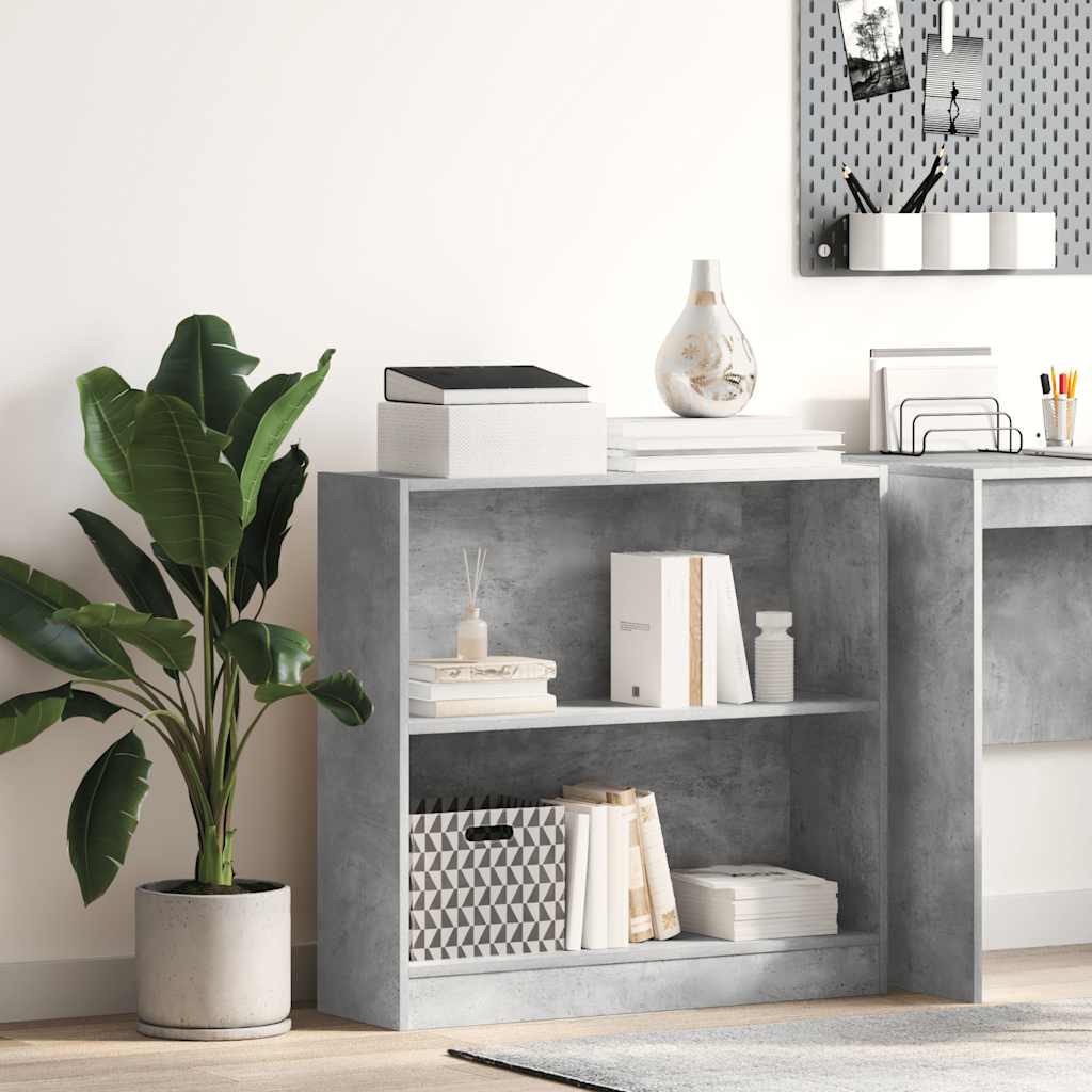 Boekenkast 80x24x75 cm bewerkt hout betongrijs is nu te koop bij PeponiXL, paradijselijk wonen!