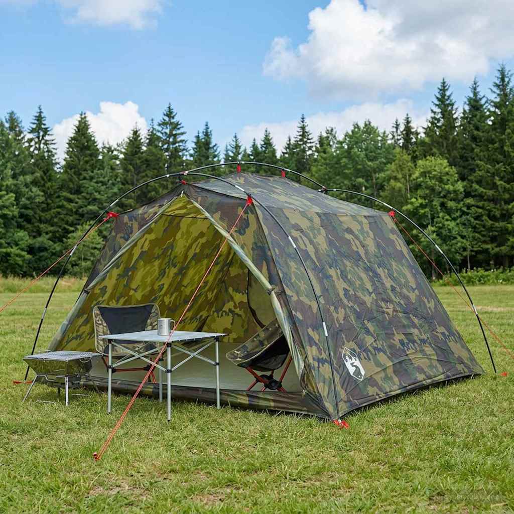 Tunneltent Camouflage 4-persoons 185T Polyester met PU Coating is nu te koop bij PeponiXL, paradijselijk wonen!