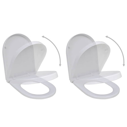 Toiletbrillen met soft-close deksels 2 st kunststof wit is nu te koop bij PeponiXL, paradijselijk wonen!