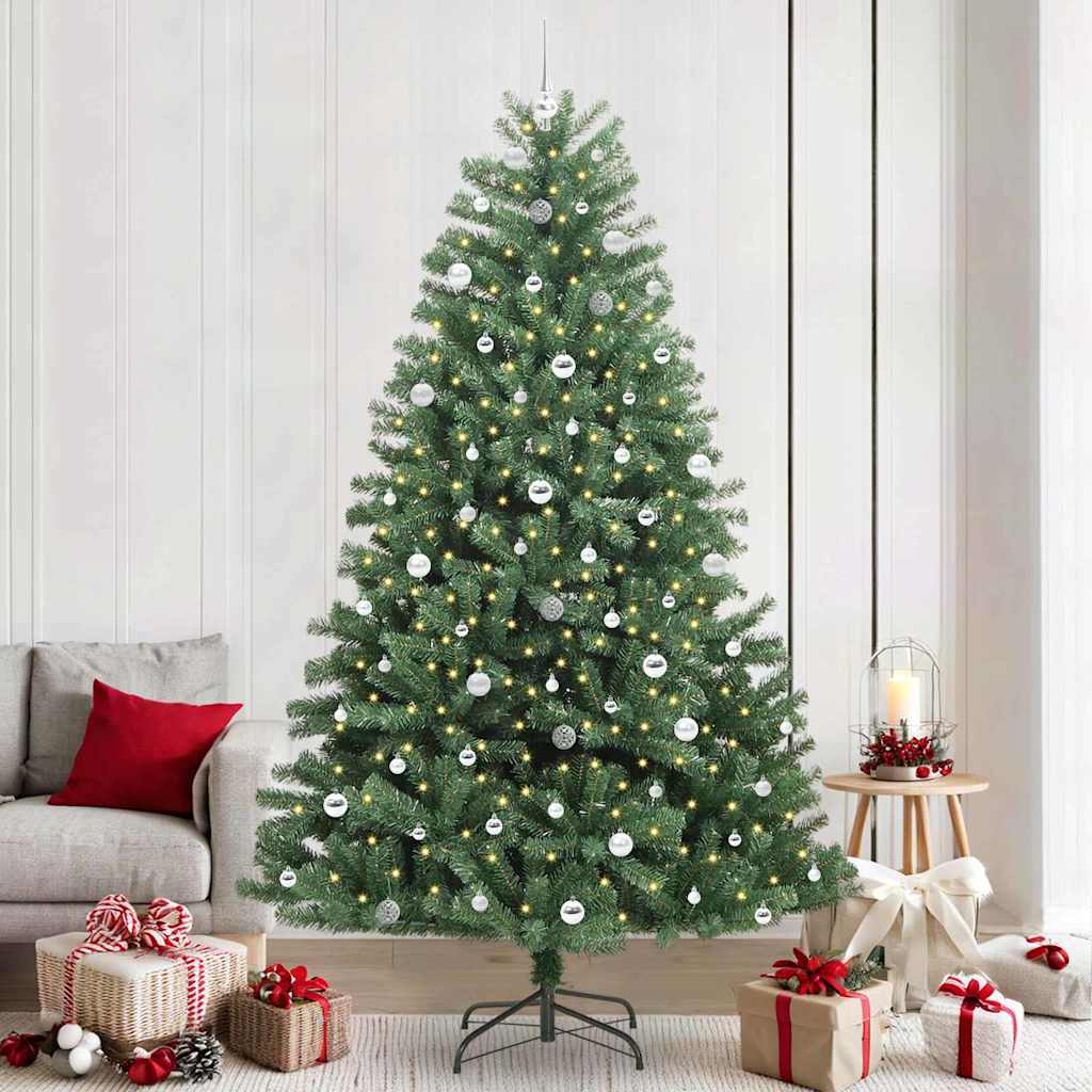 Kunstmatige Inklapbare Kerstboom Groen 240 cm PVC en Metaal is nu te koop bij PeponiXL, paradijselijk wonen!