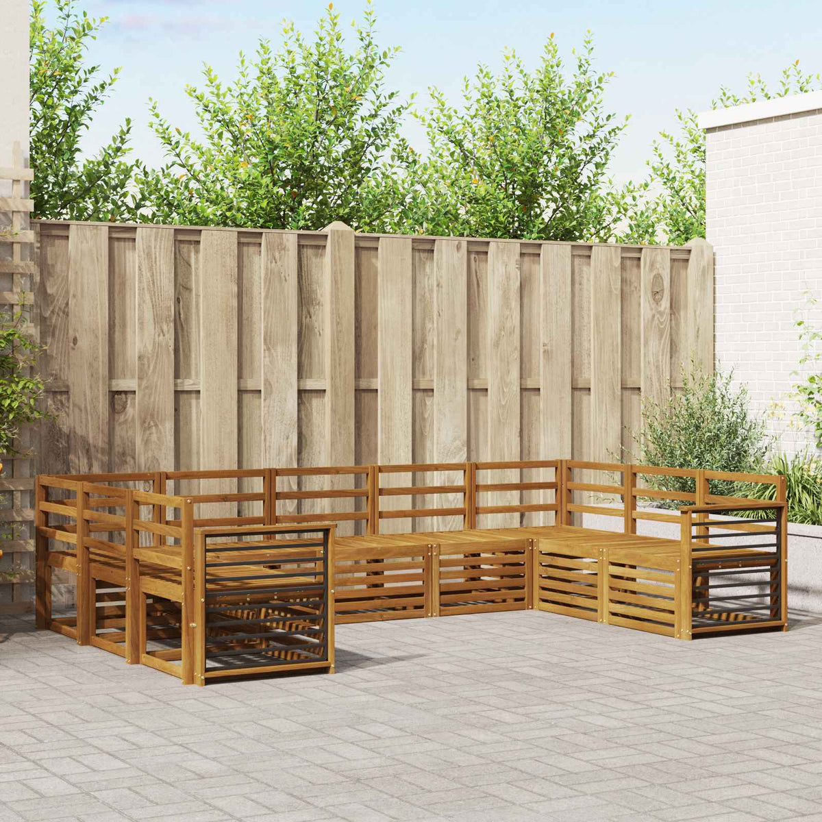 Hoekbank Set 9 pcs Naturel is nu te koop bij PeponiXL, paradijselijk wonen!