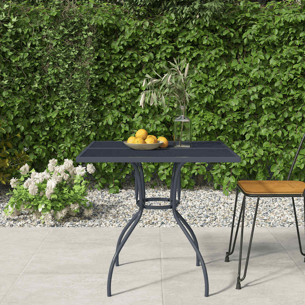 Tuintafel 80x80x72,5 cm staal gaas antracietkleurig is nu te koop bij PeponiXL, paradijselijk wonen!