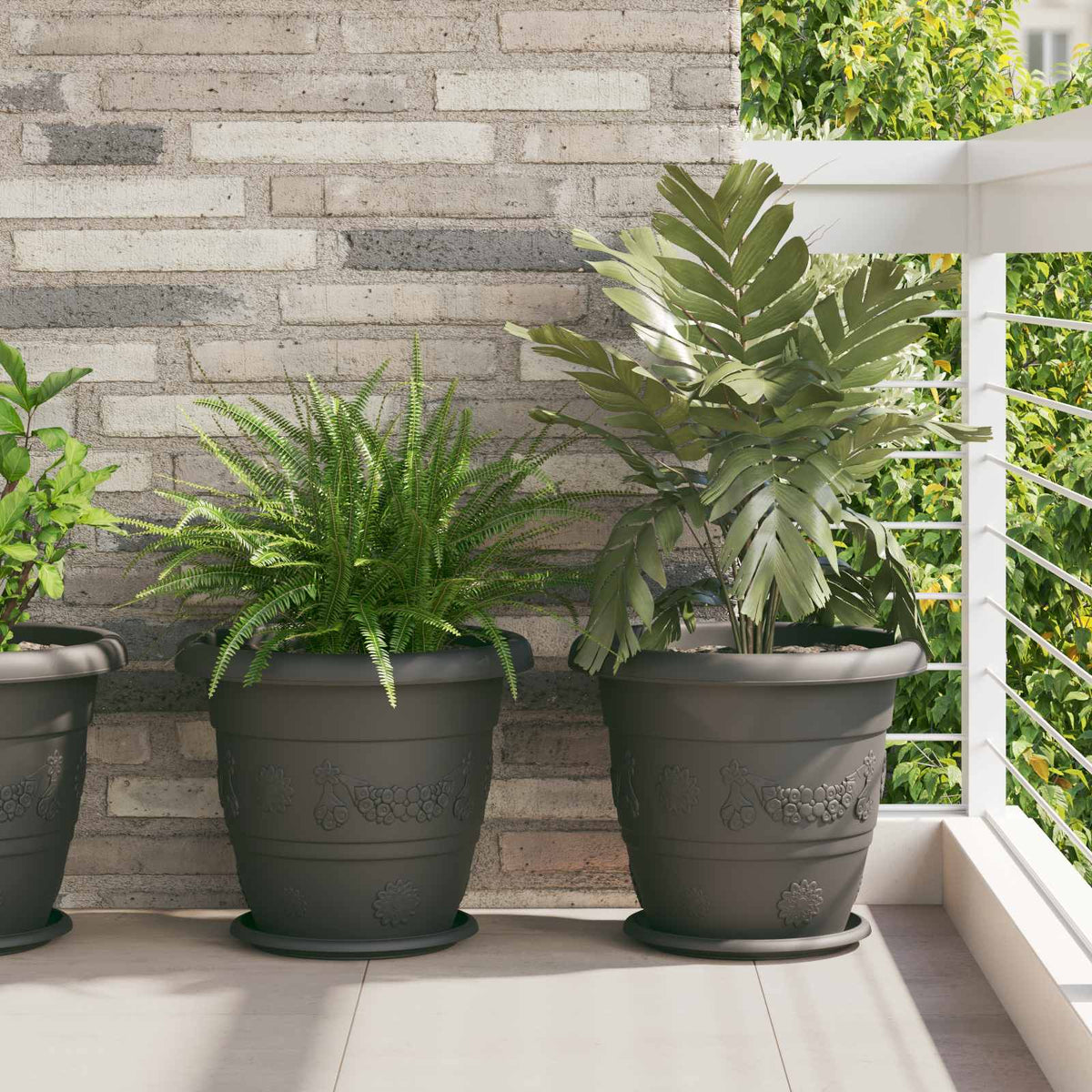 Plantenpotten 24 pcs Zwart Ø 39 x 32 cm Kunststof is nu te koop bij PeponiXL, paradijselijk wonen!