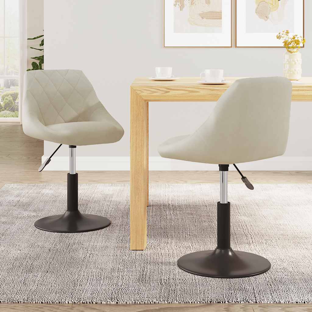 Eetkamerstoelen draaibaar 2 st fluweel crèmekleurig is nu te koop bij PeponiXL, paradijselijk wonen!