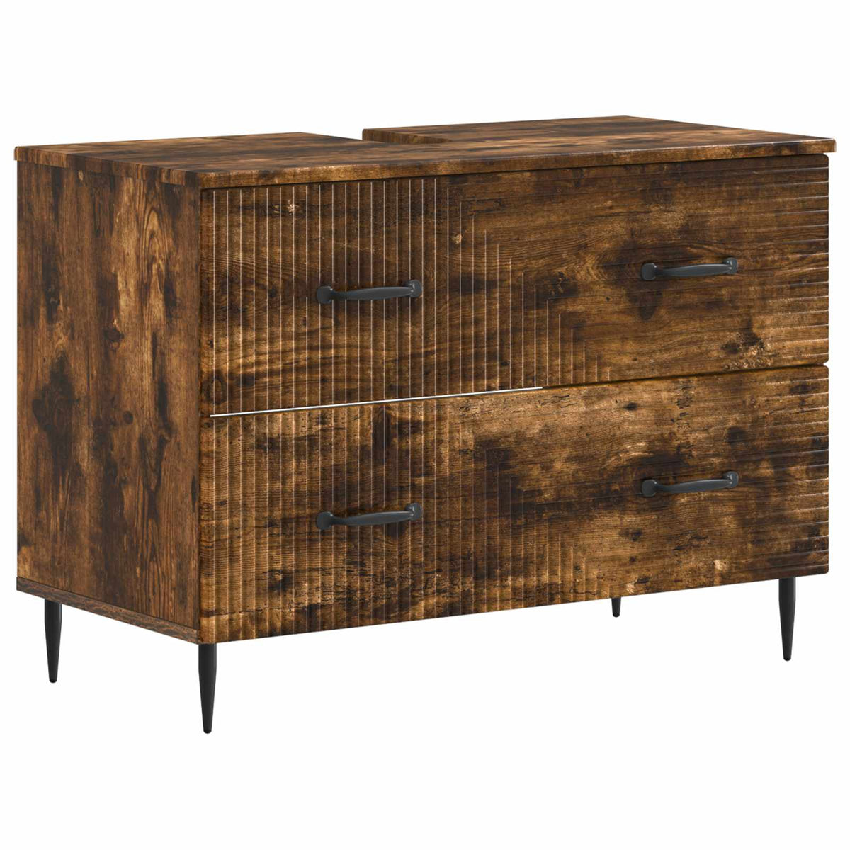 Badkamer wastafelkast HAARLEM Gerookt eiken 82 x 41 x 58,5 cm is nu te koop bij PeponiXL, paradijselijk wonen!