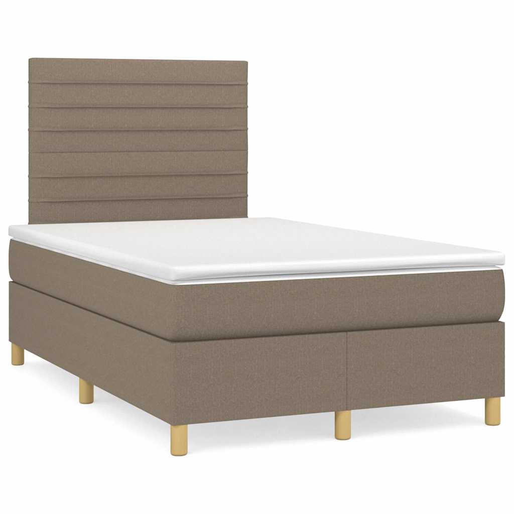 Boxspring met matras en LED stof taupe 120x190 cm is nu te koop bij PeponiXL, paradijselijk wonen!