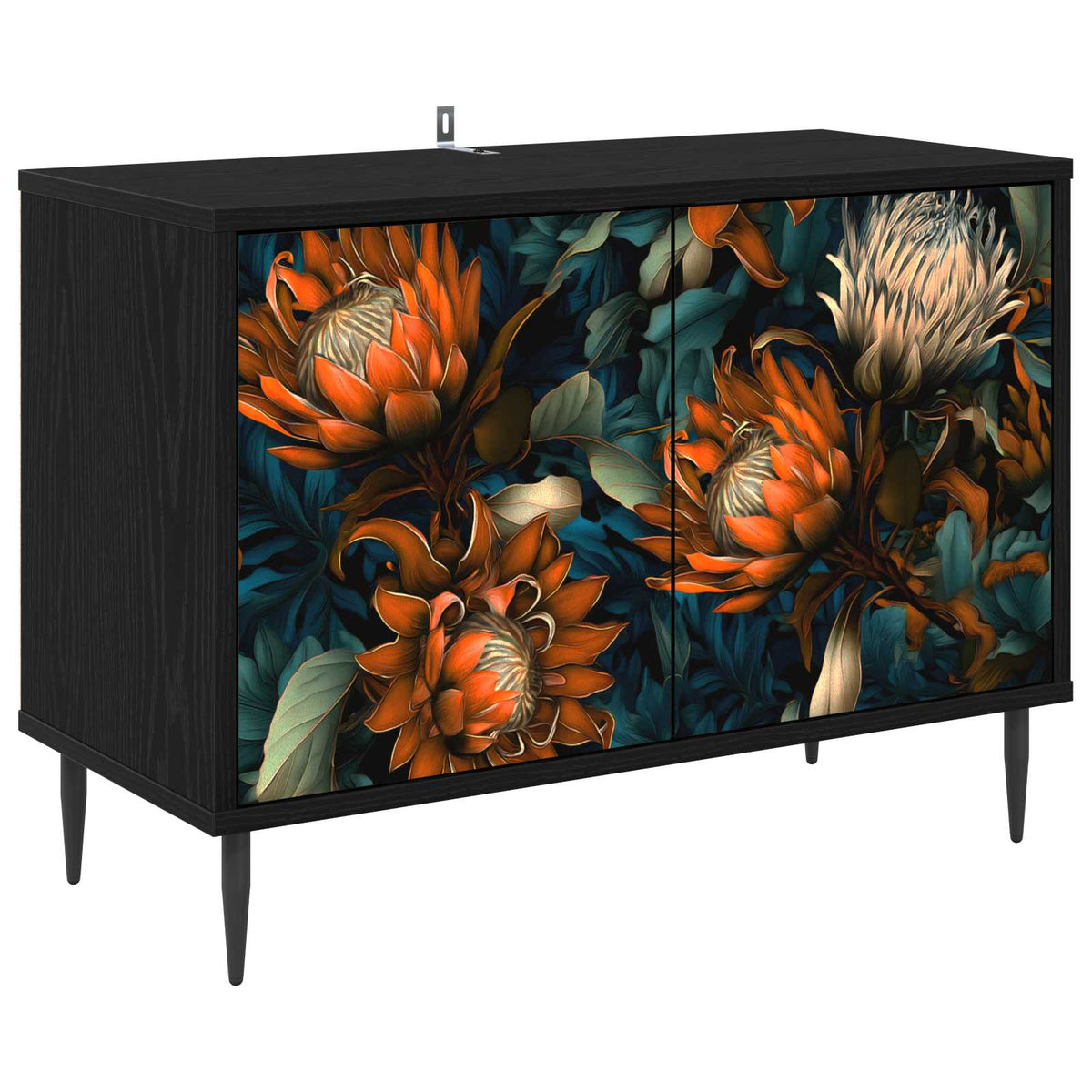 Tv-meubel LOCHEM 69 x 33 x 50,5 cm Zwart eiken Bewerkt hout is nu te koop bij PeponiXL, paradijselijk wonen!