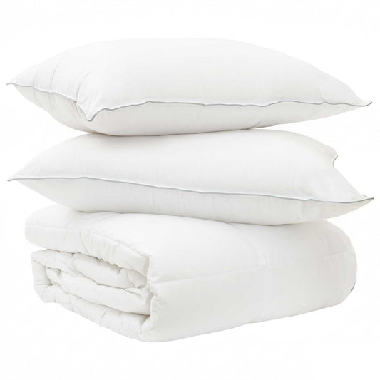 Dekbedset met kussen Wit 200 x 200 cm Polyester, Bamboe is nu te koop bij PeponiXL, paradijselijk wonen!