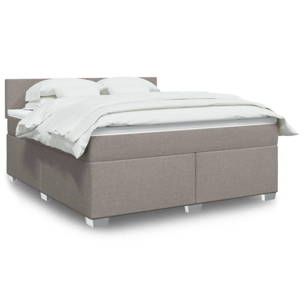 Boxspring met matras stof taupe 180x200 cm is nu te koop bij PeponiXL, paradijselijk wonen!