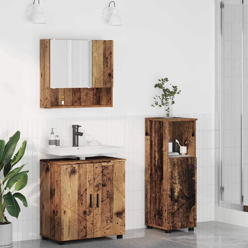 Badkamermeubelset 3 st Oud Hout 61 x 35 x 64 cm is nu te koop bij PeponiXL, paradijselijk wonen!