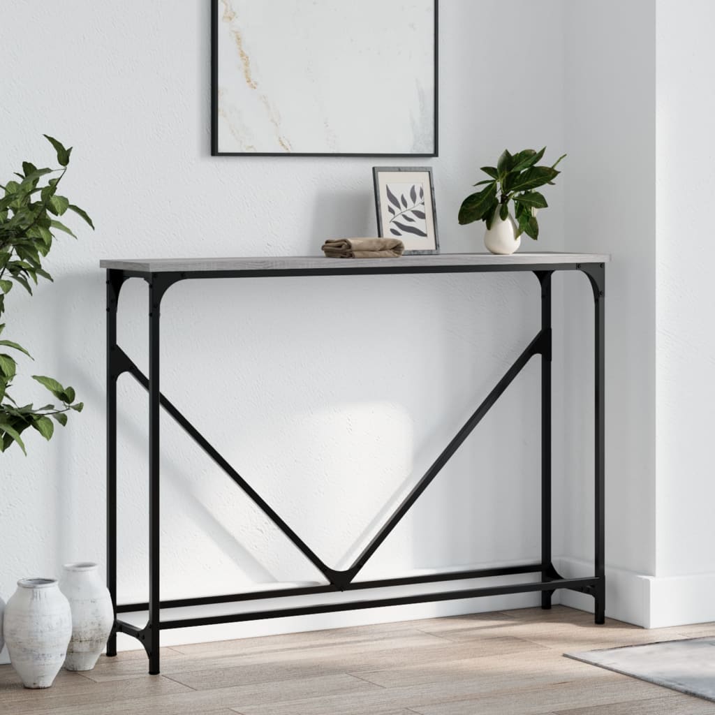 Wandtafel 102x22,5x75 cm bewerkt hout grijs sonoma eikenkleurig is nu te koop bij PeponiXL, paradijselijk wonen!
